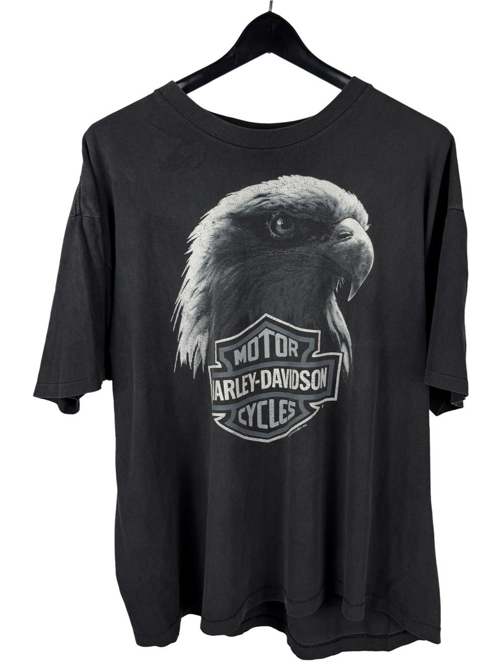 Vintage 90s Harley Davidson Motorcycles Faded Boxy Eagle Biker Shirt Size XL